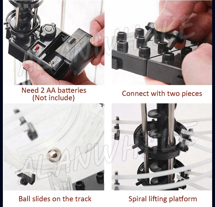 1000cm Rail Level 2 Marble Run Race Roller Coaster Night Luminous Model Building Boys STEM Learning toys Rolling ball Sculpture