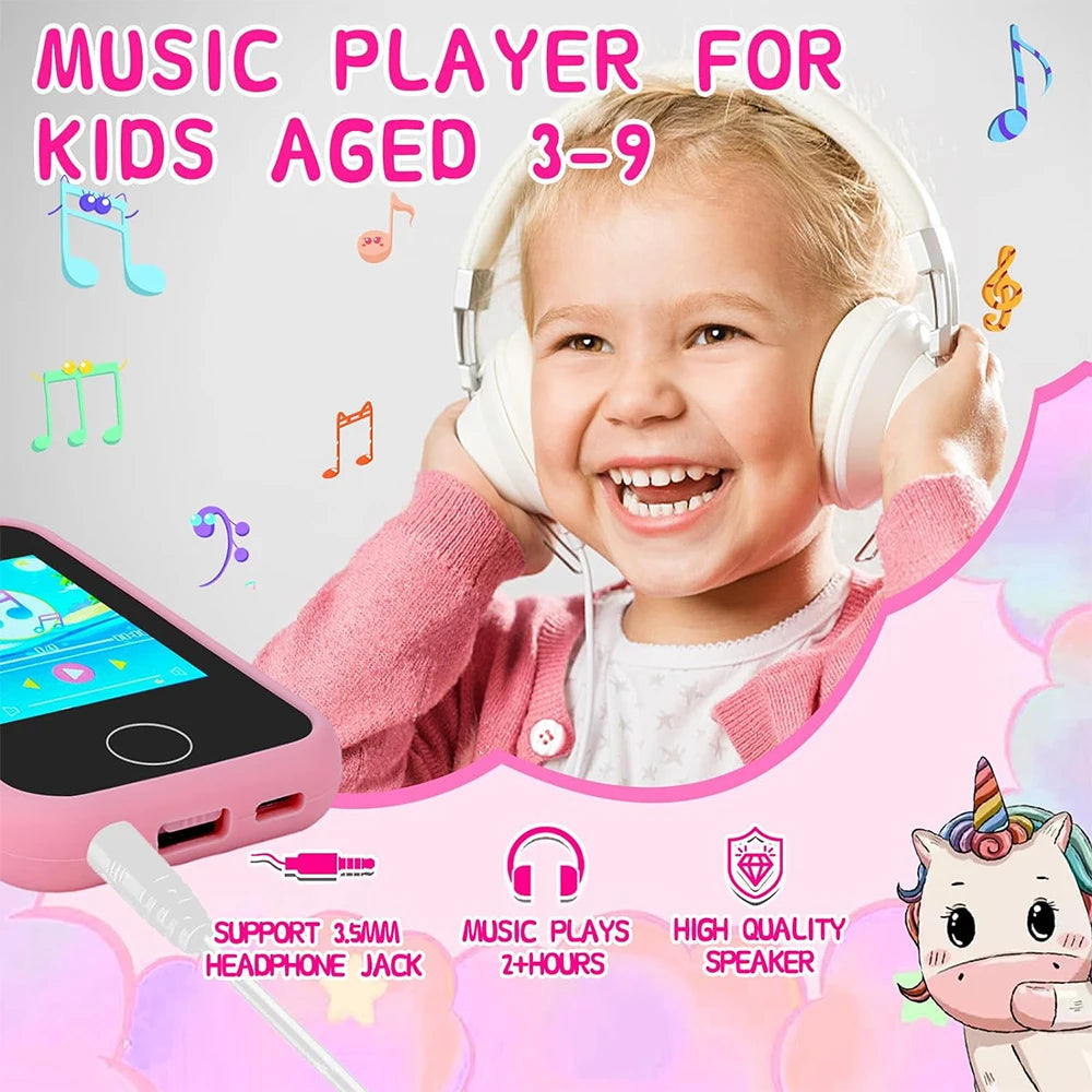 Kids Muscial Smart Phone Toys Cartoon Unicorn Touchscreen Baby Mobile for Girls Boys Educational Toys Birthday Christmas Gifts